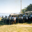 Década de 1990, ainda sem prédio, Banda da Lapa ensaia no terreno da sede.
